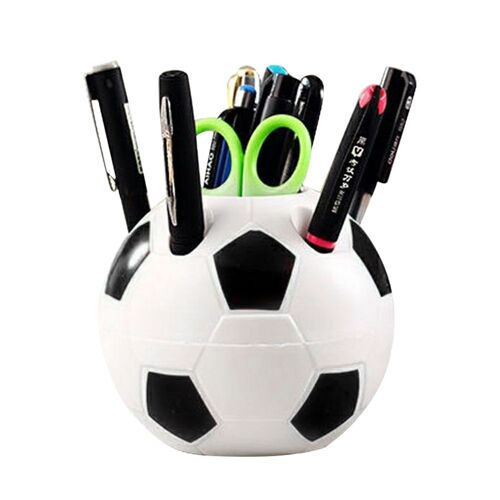 Porte-Stylo Multifonctionnel En Forme De Football, Boîte De Rangement De Crayons En Plastique Durable, Conteneur Organisateur De Papeterie Pour Étudiants