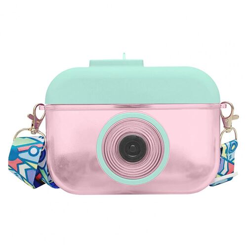 Jolies Bouteilles D'eau Avec Paille, En Forme D'appareil Photo, Avec Sangle D'épaule Réglable, Portable, Pour Enfants Filles