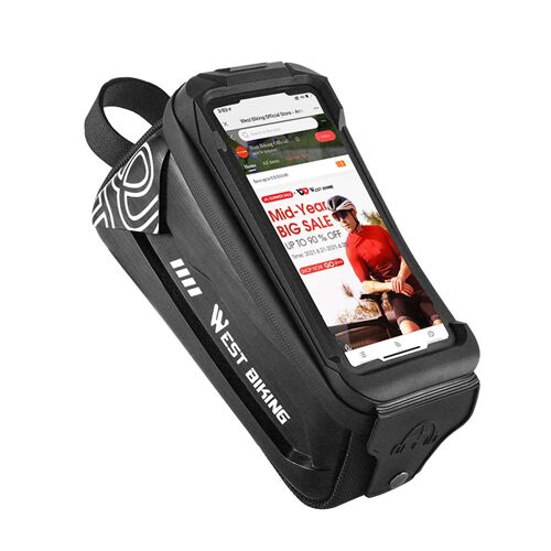Sac De Téléphone À Cadre Avant De Vélo, Grande Capacité 2,5 L, Coque Dure Pour Écran Tactile, Sacs De Rangement Pour Tube Supérieur De Vélo