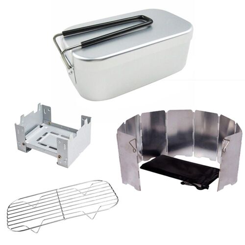 Boîte De Pique-Nique Déjeuner Pliable En Alliage D'aluminium, Voyage En Plein Air Camping Vaisselle Conteneur De Stockage Des Aliments, École Bureau Portable Bento B