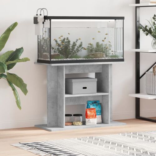 Vidaxl Support Pour Aquarium Gris Béton 80x35x60 Cm Bois D'ingénierie