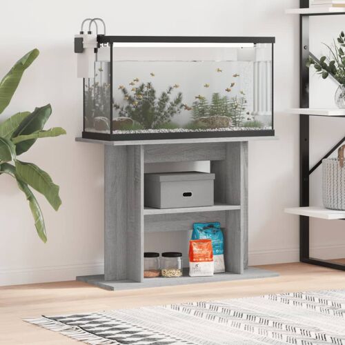 Vidaxl Support Pour Aquarium Sonoma Gris 80x35x60 Cm Bois D'ingénierie
