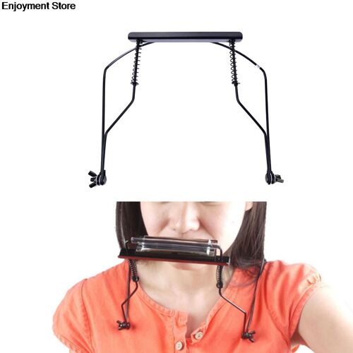 Support De Cou Harmonica Simple Et Portable, 10 Trous, Noir, Pour Débutant, Bouche Réglable, Support D'orgue, Support De Harpe En Métal