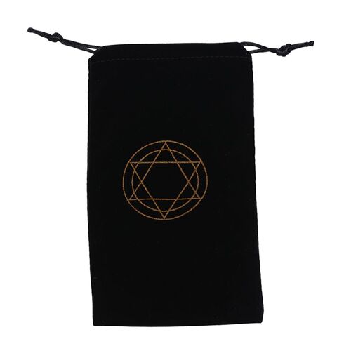 Sac De Rangement De Cartes De Tarot En Velours À Motif D'étoile À Six Branches 19.5cm X 11cm, 1 Pièce, Sac De Rangement De Cartes De Faisceau Pour Le Chargement De Diverses Cartes De Jeu De Société No