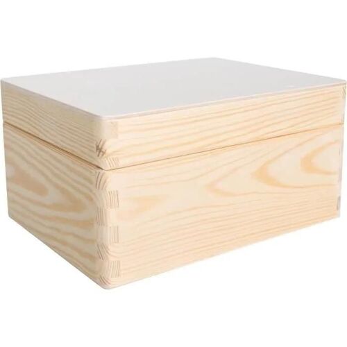 Boîte de rangement - CREATIVE DECO - 19,5 x 15 x 10 cm - Bois massif - Naturel - Personnalisable