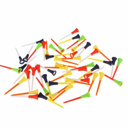 Tees De Golf En Plastique 83mm, 50 Pièces/Lot, Coussin En Caoutchouc Durable, Accessoires De Golf, Vente En Gros, Couleur Aléatoire