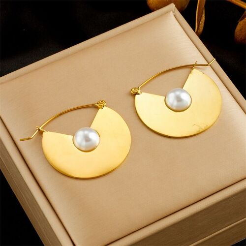 Xiyanike-Boucles D'oreilles Créoles Géométriques En Acier Inoxydable Sion L, Accessoires Pour Femmes, Bijoux De Ix, Cadeau, Nouvelle Arrivée