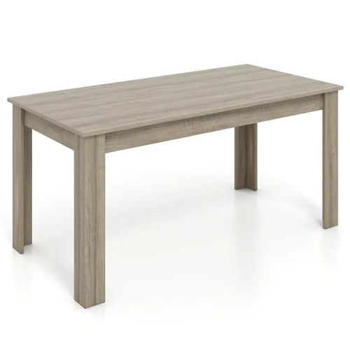 Costway Grande Table À Manger De 160 Cm Pour 6-8 Personnes, Rectangulaire Avec Pieds En Formes De L Robustes, Naturel