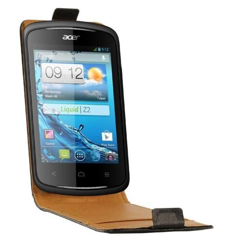 ETUI HOUSSE ACER LIQUID Z2 NOIR BLACK LEATHER CUIR SIMILI (PU)