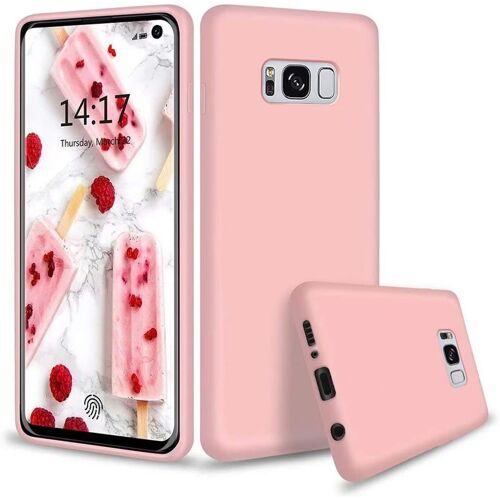KALANKA-Compatible avec Samsung Galaxy S8+/S8 Plus Coque de Protection Silicone Liquide Très Mince Étui de Protection Anti-Rayures Protection Étui pour Téléphone+1 Protecteur D'écran Gratuit - (Rose)