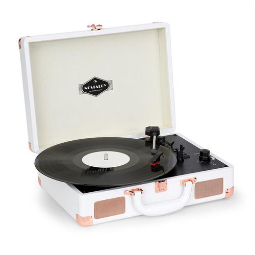 Nostalgy by auna Peggy Sue Platine vinyle rétro LP USB AUX - blanc