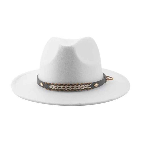 Chapeau De Cowboy Vintage Pour Femmes Et Hommes,Fedoras Monochromes,Anderfeutré,Western Cowboy,Hiver