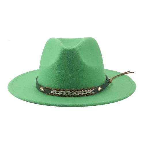 Chapeau De Cowboy Vintage Pour Femmes Et Hommes,Fedoras Monochromes,Anderfeutré,Western Cowboy,Hiver