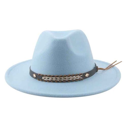 Chapeau De Cowboy Vintage Pour Femmes Et Hommes,Fedoras Monochromes,Anderfeutré,Western Cowboy,Hiver