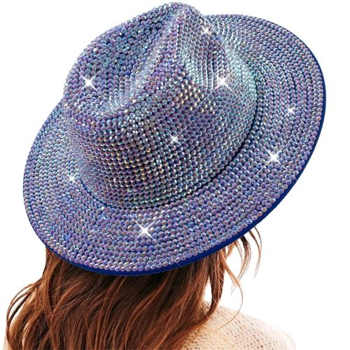 Chapeau De Cowboy Vintage Avec Biscuits Scintillants Pour Adultes,Chapeau De Fête Western Jazz Chang,Casquette De Cow-Girl À Large Bord Solide,Accessoires Photo Décontractés Pour Femmes