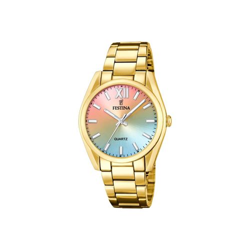 Montre Femme Festina Boyfriend Collection En Acier Jaune Etanche