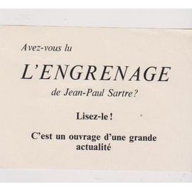 Bibliophilie - Sartre Avez-Vous Lu L'engrenage ? 95x130 Mm Impression Recto 1969