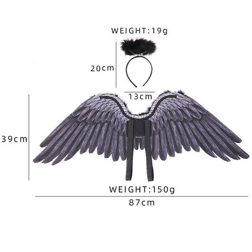 Ensemble De Couvre-Chef Ailes D'ange Pour Halloween, Cosplay Pour Adultes Et Enfants, Cerceau De Tête, Carnaval, Cadeau De Noël, Anniversaire, Costume De Fête