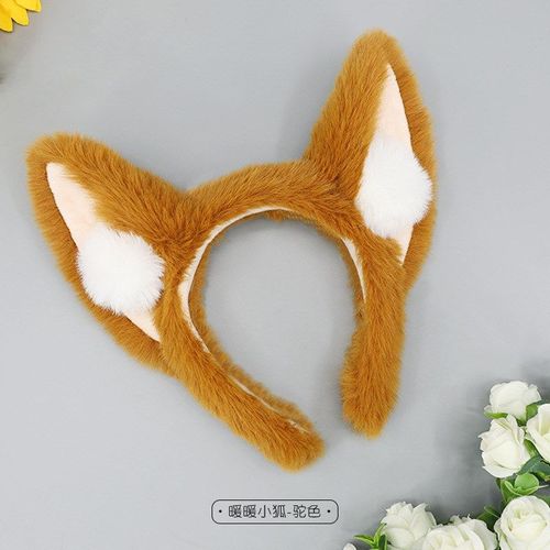 Serre-Tête En Peluche Avec Oreilles De Renard Lolita, Accessoires De Déguisement De Fête De Carnaval D'halloween Kawaii Pour Cosplay