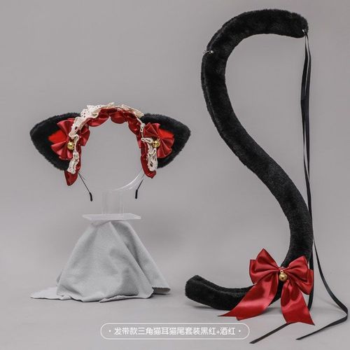 Serre-Tête Oreilles De Chat Pour Fille, Accessoire De Cosplay, Mignon, En Dentelle, N¿Ud Papillon, Cloche, Mascarade, Costume De Fête, Pince À Cheveux