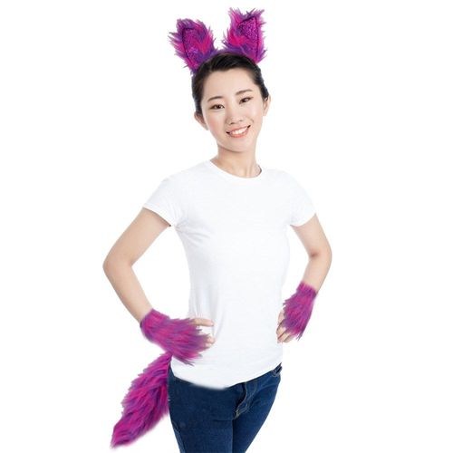 Bande De Sauna En Peluche Avec Oreilles De Renard Et Chat, Gants De Queue Imbibés, Vêtements De Boîte De Nuit, Costumes De Ixd'halloween, Accessoires De Cosplay