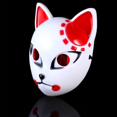 Masque De Renard Démon Japonais En Plastique Épais,Accessoires De Costume De Ixd'halloween,Cosplay Sabito Makomo Tanjiro