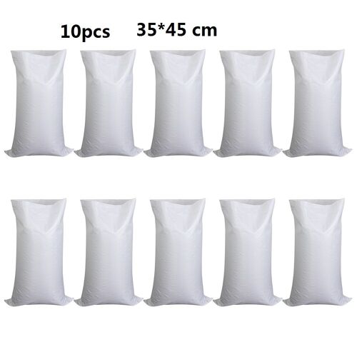 Sac De Sable De Contrôle Des Inondations 10x, Résistant Aux Inondations, En Tissu Plastique Épais, Sacs De Sable De Pompiers Robustes, Base Solide Blanche
