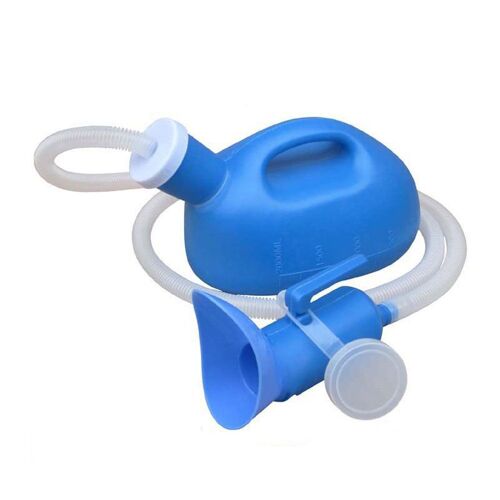 Bouteille D'urine Portable En Plastique Pour Homme Et Femme, Fournitures De Toilette Pour Camping-Car, 2000ml, Bleu Et Blanc