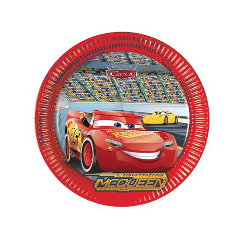 8 Assiettes En Carton Cars 3 23 Cm Taille Unique