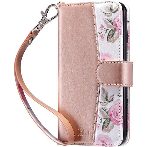Coque Iphone Se 2022,Portefeuille Iphone 8 Etui Housse En Cuir Pu Protection Avec Porte Cartes, Fonction De Support, Magnetique Portefeuille Coque Pour Iphone Se 2020/Iphone 7,Or Rose