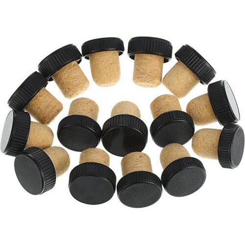 50 PièCes Bouchons de LièGe Bouchons de LièGe Bouchons de DéGustation Bouchons Vin en Forme de T avec Dessus en Plastique Bouchon Bouteille Vin en Bois Bouchons de Bouteille