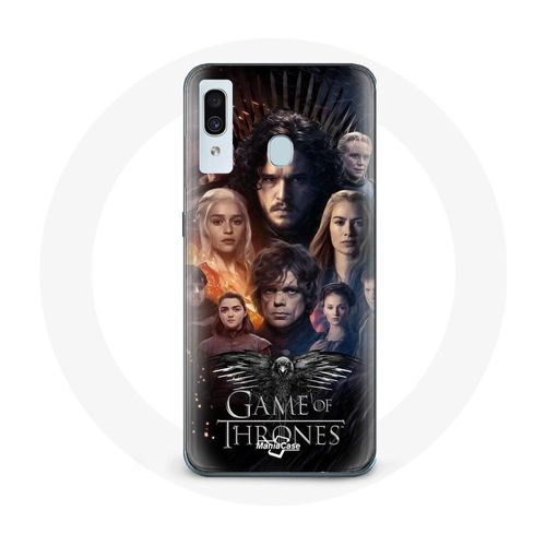 Coque Pour Samsung Galaxy A30 Game Of Thrones Saison 8 Le Trône De Fer L'affiche De L'équipage Logo Aigle Gris