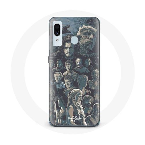 Coque Pour Samsung Galaxy A30 Game Of Thrones Saison 8 Le Trône De Fer Affiche Personnages Fond Gris