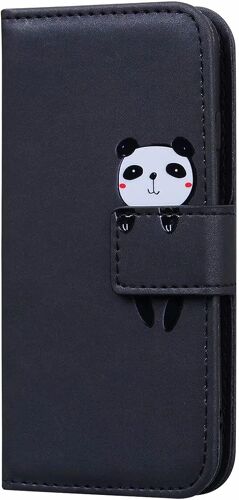 Coque Samsung Galaxy M31,Housse Galaxy M31,Etui En Cuir Synthetique Portefeuille Les Dessins Animes Panda,Ave Fonction Support,Antichoc Tpu,Pour Galaxy M31(6.7""),Noir