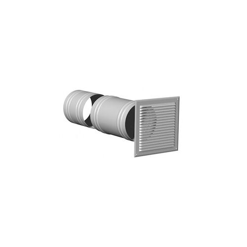 Grille de façade aluminium à auvent avec manchon télescopique, D 160 mm