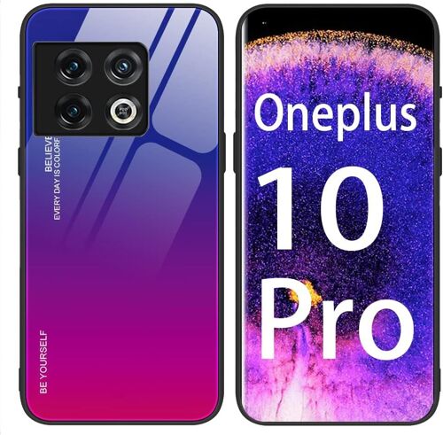 Etui Rigide En Verre Degrade Pour Oneplus 10 Pro 5g, Coque Arriere En Armure De Protection Housse, 4