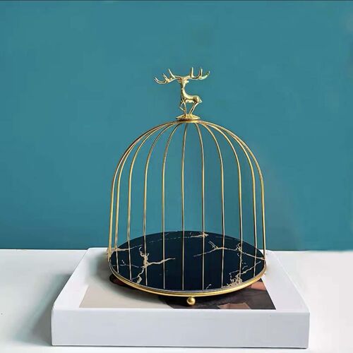 Cage à oiseaux en métal, organisateur de maquillage, plateau de bibelots de bijoux, support de rangement de cosmétiques