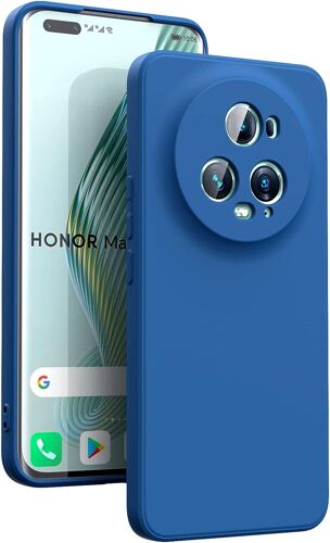 Coque Pour Honor Magic 5 Pro 5g, Housse Silicone Souple Ultra-Mince De Couleur Pure, Coque En Caoutchouc Antichoc - Bleu