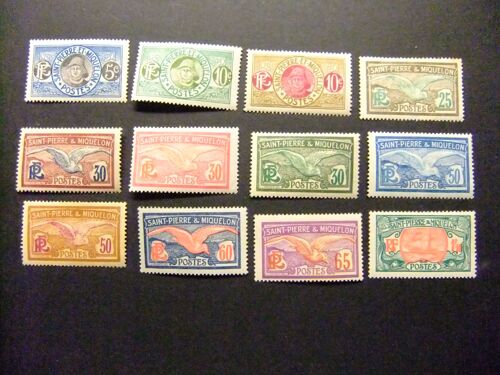 Saint - Pierre Et Miquelon 1922 -1928 Pescador (Pêcheur Goéland Y Bateau ) Yvert 107 / 117a * Mh