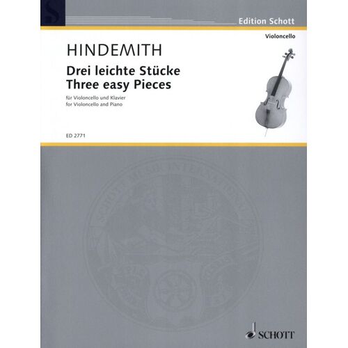Paul Hindemith Three Easy Pieces Pour: Violoncelle, Piano Partition Musicale Piano, Partition Seule