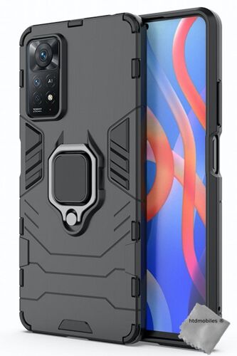 Housse etui coque rigide anti choc pour Xiaomi Redmi Note 11 Pro 4G / 5G + verre trempe - NOIR
