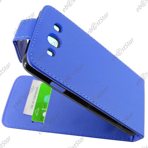 Ebeststar ® Housse Simili Cuir À Clapet Coque Etui Pour Samsung Galaxy S3 I9300 I9305, Couleur Bleu [Dimensions Precises De Votre Appareil : 136.6 X 70.8 X 8.6 Mm, Écran 4.8'']