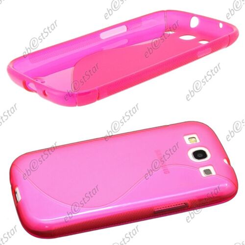 ebestStar ® Coque S-line Silicone Gel Motif Vague Housse Etui Protection Souple pour Samsung Galaxy S3 i9300 i9305, Couleur Rose [Dimensions PRECISES de votre appareil : 136.6 x 70.8 x 8.6 mm, écran 4.8'']