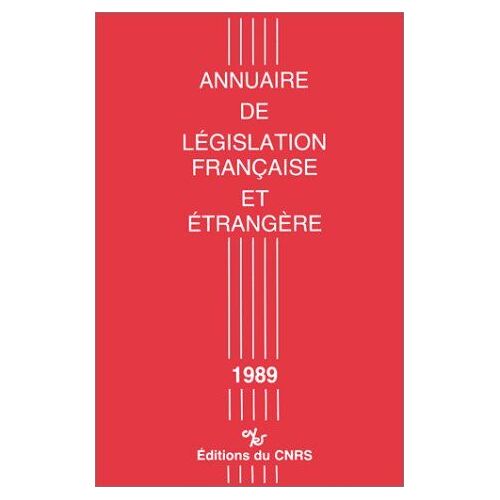 Annuaire De Législation Française Et Etrangère 36 - 1989