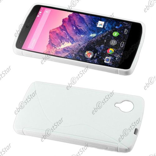Ebeststar ® Coque S-Line Silicone Gel Motif Vague Housse Etui Protection Souple Pour Lg Nexus 5 E980, Couleur Blanc [Dimensions Precises De Votre Appareil : 137.84 X 69.17 X 8.59 Mm, Écran 5.5'']
