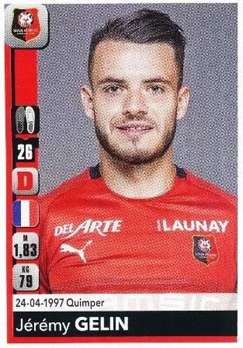 406 Jérémy Gelin - Stade Rennais Fc - Sticker Panini Foot 2018 2019 Football France