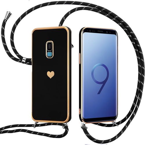 Coque Cordon Pour Samsung Galaxy S9 Motif CUr Antichoc Anti-Rayure Silicone Souple Noir - Booling