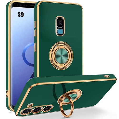 Coque Pour Samsung Galaxy S9 Protection Tpu Antichoc Avec Anneau Support Vert Nuit - Booling