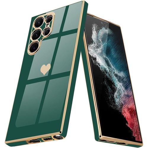 Coque Pour Samsung Galaxy S22 Ultra - Protection Silicone Vert Nuit Luxe Antichoc Souple Anti-Rayure - Booling