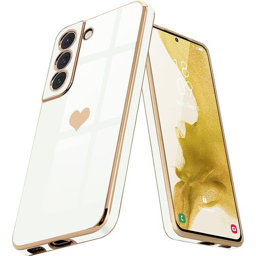 Coque pour Samsung Galaxy S22 Motif Cur Anti-Rayure Souple TPU Luxe - Blanc - BOOLING